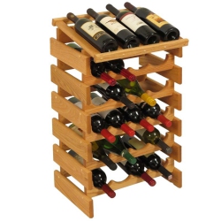 WOODEN MALLET 24 Bottle Dakota Wine Rack With Display Top Light Oak Wrd45Lo