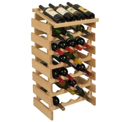 WOODEN MALLET 28 Bottle Dakota Wine Rack With Display Top Unfinished
