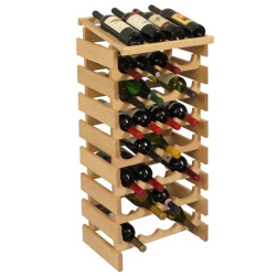 WOODEN MALLET 32 Bottle Dakota Wine Rack With Display Top Unfinished