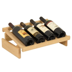 WOODEN MALLET 4 Bottle Dakota Wine Display Unfinished