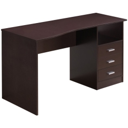 TECHNI MOBILI Classy Computer Desk With 3 Drawers In Espresso