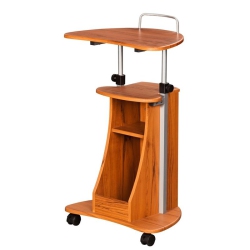 TECHNI MOBILI Rolling Laptop Cart With Storage Wood Grain