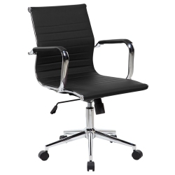 TECHNI MOBILI Modern Task Chrome Chair In In Black