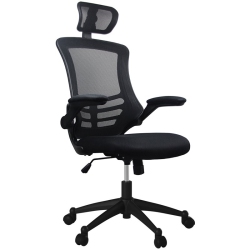TECHNI MOBILI Executive High Back Office Chair With Headrest In In Black