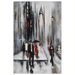 RENWIL Bustling City Ii Rectangle Unframed Vertical Medium Canvas