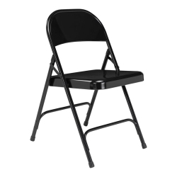 NATIONAL PUBLIC Standard All-Steel Folding Chair - 4 Pack In Black