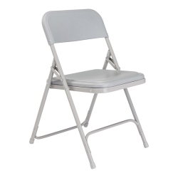 NATIONAL PUBLIC Premium Lightweight Plastic Folding Chair - 4 Pack In Grey