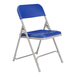 NATIONAL PUBLIC Premium Lightweight Plastic Folding Chair - 4 Pack In Blue