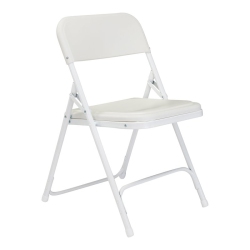 NATIONAL PUBLIC Premium Lightweight Plastic Folding Chair Bright - 4 Pack In White