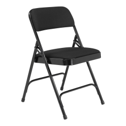 NATIONAL PUBLIC Fabric Upholstered Premium Folding Chair - 4 Pack In Black