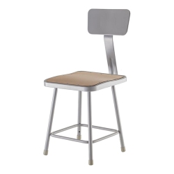 NATIONAL PUBLIC 18" Stool With Hardboard Seat And Backrest