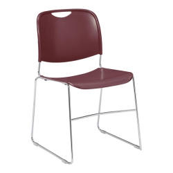 NATIONAL PUBLIC Hi-Tech Ultra-Compact Stacker Fabric Color: Wine, Frame Color: Chrome