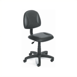 BOSS OFFICE PRODUCTS Adjustable Leather Deluxe Posture Office Chair In Black
