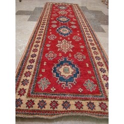 AHMEDANI Awesome Super Kazak Caucasion Geometric Veg Dyed Mahal Hand Knotted Runner Rug (9.11 X 2.10)'