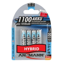 ANSMANN Nimh Rechargeable Hybrid Battery 1100Mah - Aaa (4-Pack)
