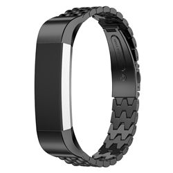 STRAPSCO Fitbit Alta Tracker Stainless Steel Wrist Watch Strap In In Black