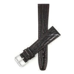 BANDINI 16MM Slim, Brown Semi-Glossy, Genuine Leather Watch Band Strap, Also Comes In Black, Tan And In Green