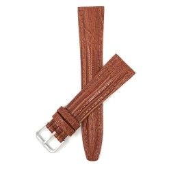 BANDINI 18Mm, Womens', Tan Lizard Style, Genuine Leather Watch Band Strap, Glossy Finish, Also Comes In Black, Brown And In Blue