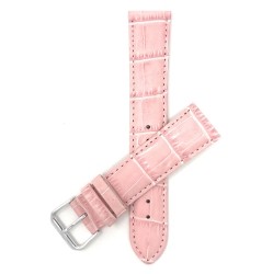 BANDINI 18MM Womens' Alligator Style Genuine Leather Watch Strap Band In Pink