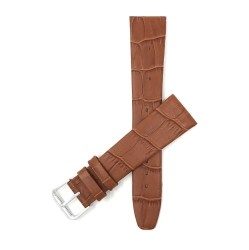 BANDINI Extra Long, 20MM Classic, Semi-Glossy Leather Smartwatch Strap for Skagen Hagen, Signatur And Hald In Tan
