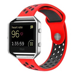 STRAPSCO Fitbit Blaze Silcone Sport Short Strap In And Black In Red