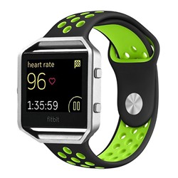 STRAPSCO Fitbit Blaze Silcone Sport Short Strap In Black And In Green
