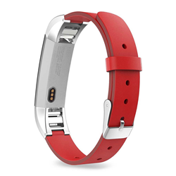 STRAPSCO Genuine Leather Strap for Fitbit Alta In In Red