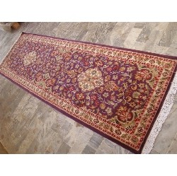 AHMEDANI Amazing Lilac Rare Hand Knotted Wool Silk Carpet Rug 8.0' X 2.6' Hallway Runner - In Purple
