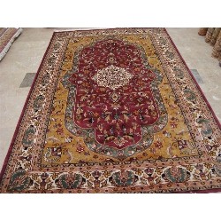 AHMEDANI Love Medallion Floral Oriental Area Rug Hand Knotted Wool Silk Carpet (9 X 6)'