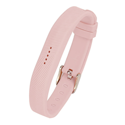 STRAPSCO Fitbit Flex 2 Silicone Rubber W Polished Buckle In Lavender