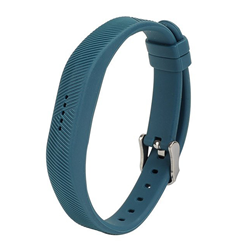 STRAPSCO Fitbit Flex 2 Silicone Rubber W Polished Buckle In In Blue