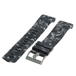 STRAPSCO Silicone Strap for Fitbit Charge 2 In Humming & Bird Flowers In Silver