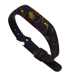 STRAPSCO Fitbit Silicone Strap for Flex 2 In Butterfly Pattern In Gold