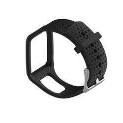 STRAPSCO Silicone Strap for Tomtom Runner In In Black