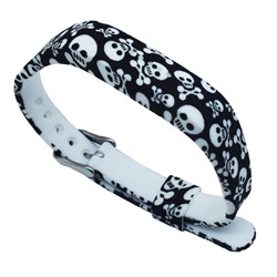 STRAPSCO Fitbit Silicone Strap for Flex 2 In Skull And Crossbones Pattern