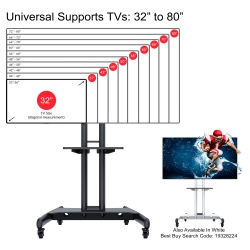 BOOST INDUSTRIES Universal Mobile Tv Cart Avc3265Ii Stand for 32″-80″.