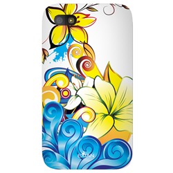 EXIAN Fitted Soft Shell Case for Blackberry Q5 - Yellow/blue