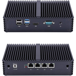 QOTOM Q355G4 Barebone Mini PC for Pfsense - Core I5, Aes-Ni, 4 Intel Lan, Industrial Mini PC Firewall Gateway Router (Q355G4)