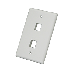 TECHLY Keystone Wall Plate, 2 Port - In White