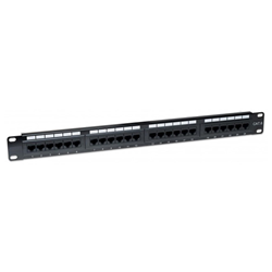 TECHLY 24 Port Cat6 Patch Panel, 1U - In Black