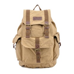 GOOTIUM Canvas Backpack - Vintage Rucksack Unisex Casual Daypack, Khaki, Large