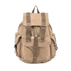 GOOTIUM Canvas Backpack - Vintage Rucksack Unisex Casual Daypack, Khaki, Medium
