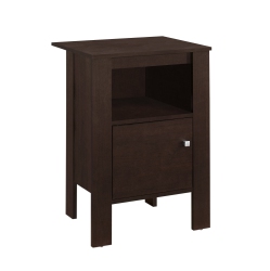 MONARCH Accent Table - Cappuccino Night Stand With Storage