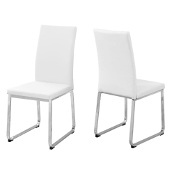 MONARCH Dining Chair - 2PCs / 38"h / Leather-Look / Chrome In White