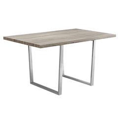 MONARCH SPECIALTIES Dining Table - 36"x 60" / Dark Taupe / Chrome Metal