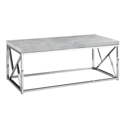 MONARCH Coffee Table - Cement With Chrome Metal In Grey