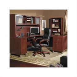 BUSH Furniture Somerset 4 Piece 60" L-Shape Office Set In Hansen Cherry