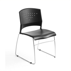 BOSS OFFICE PRODUCTS Stacking Guest Stacking Chair In Black