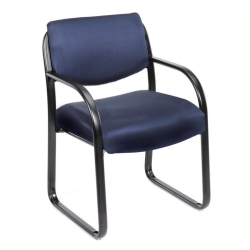 BOSS OFFICE PRODUCTS Fabric Sled Base Guest Chair With Arms In In Blue
