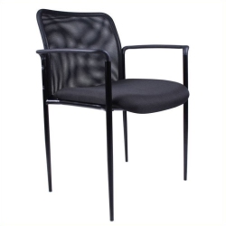 BOSS OFFICE PRODUCTS Contemporary Stacking Guest Arm Stacking Guest Chair In In Black